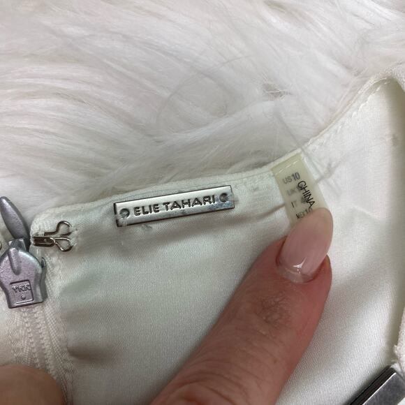 Elie Tahari Women's Jemra Cut Out Dress White Size 10  Cocktail Wedding Party - Picture 14 of 16